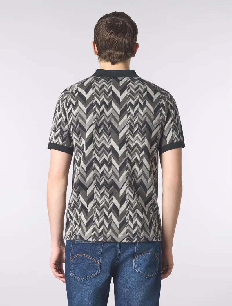 Pretty Green Starship Short Sleeve Knit Polo Black-3