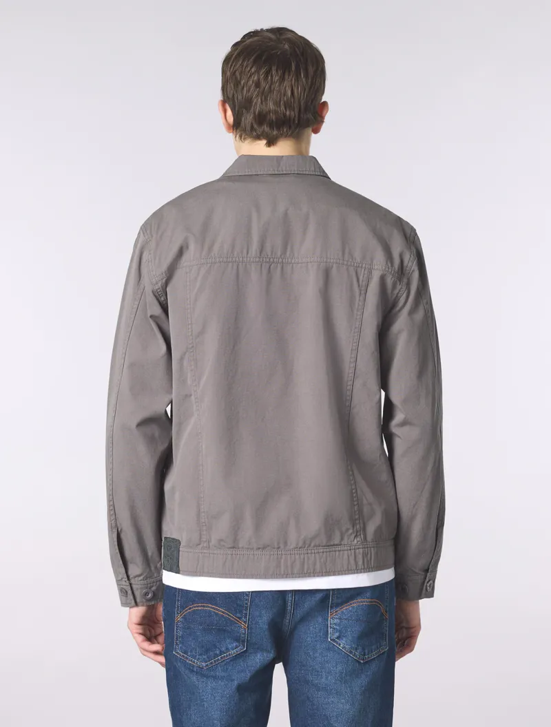 Pretty Green Bostall Solid Overshirt Grey-3