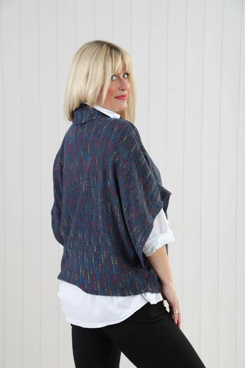 Goose Island  rainbow fleck poncho Blue Jean-1