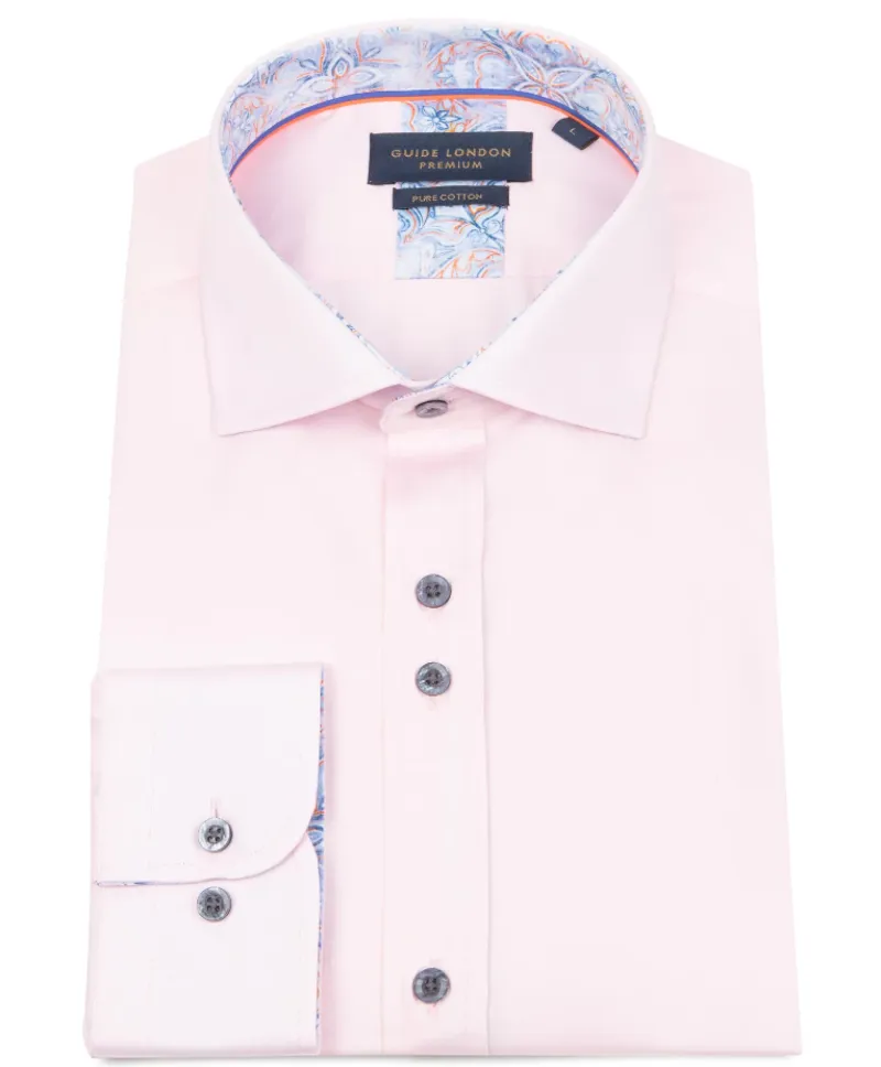 Guide Solid Colour Sateen Shirt Pink