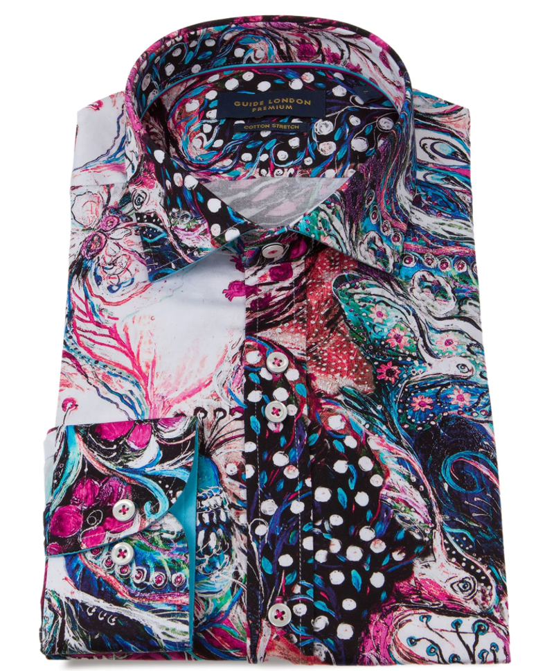 Guide LS76138 Mens Peacock Shirt Multicolour