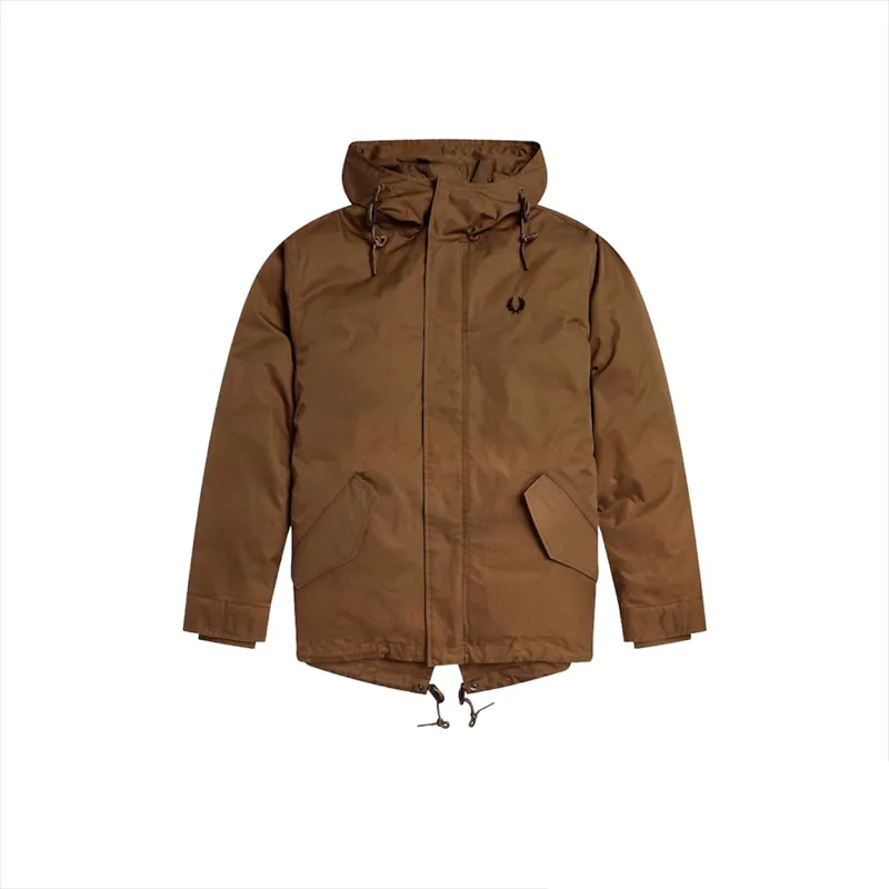 Fred Perry Short Padded Parka Shaded Stone-7