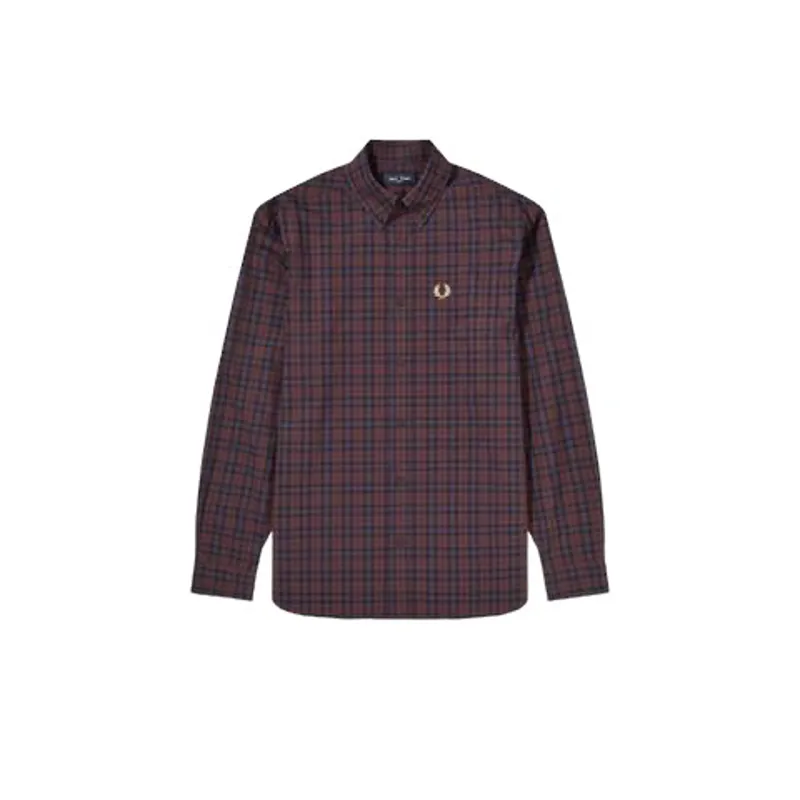 Fred Perry M9509-799 Winter Tartan Check Shirt Mahogany SMALL LAST ONE-6