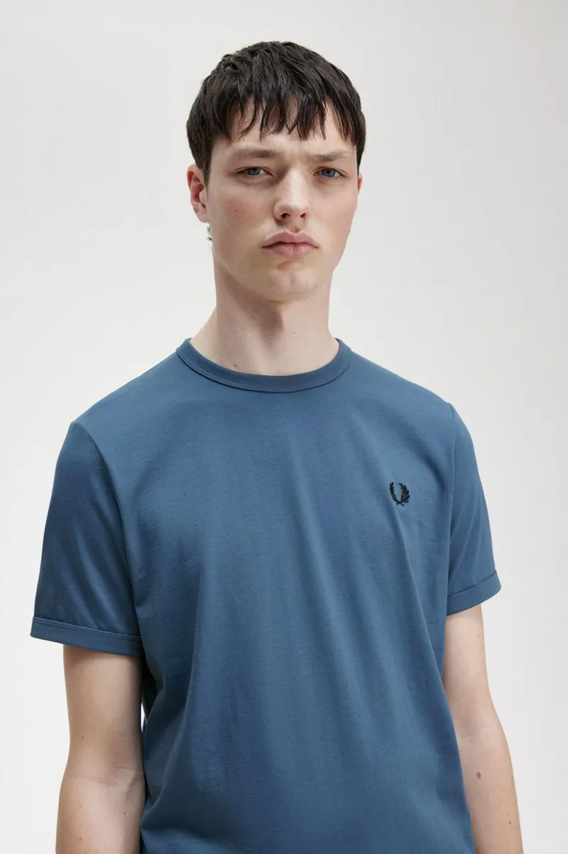 Fred Perry M3519-F57 Ringer T-shirt Midnight Blue-4