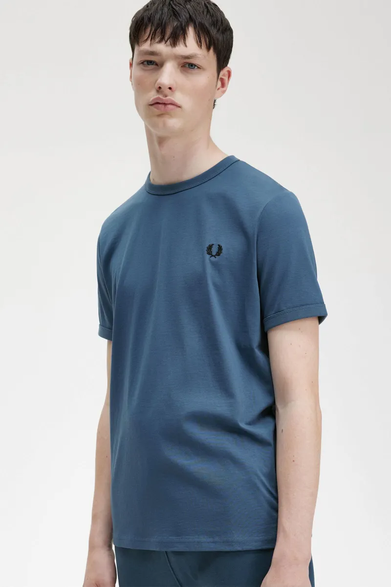 Fred Perry M3519-F57 Ringer T-shirt Midnight Blue-3