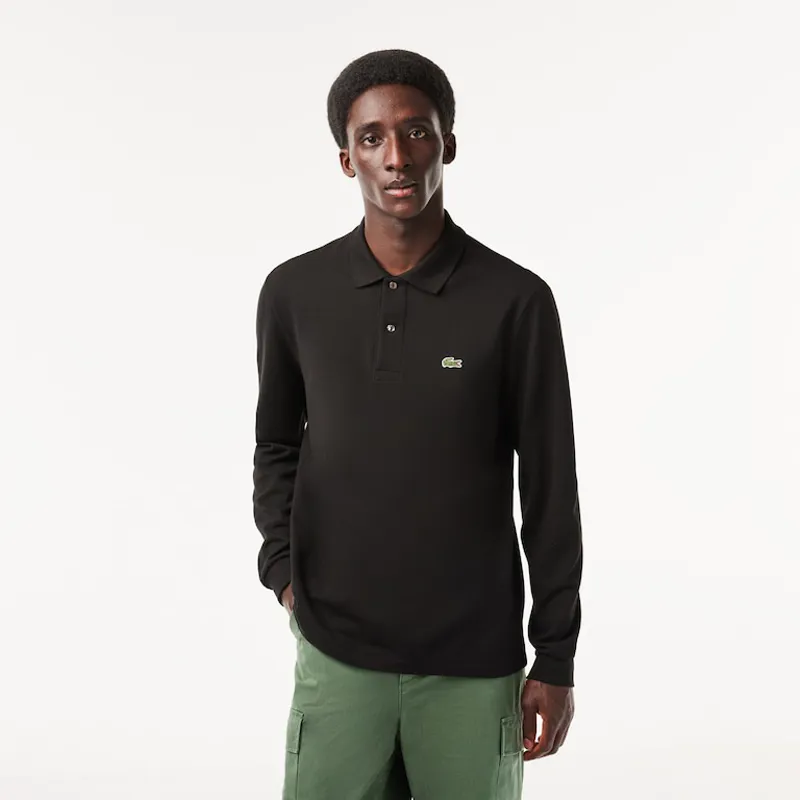 Lacoste Classic Fit Long Sleeve Polo Shirt Black-1