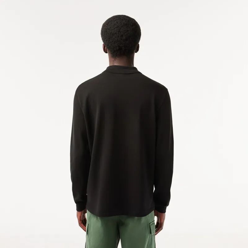 Lacoste Classic Fit Long Sleeve Polo Shirt Black-3