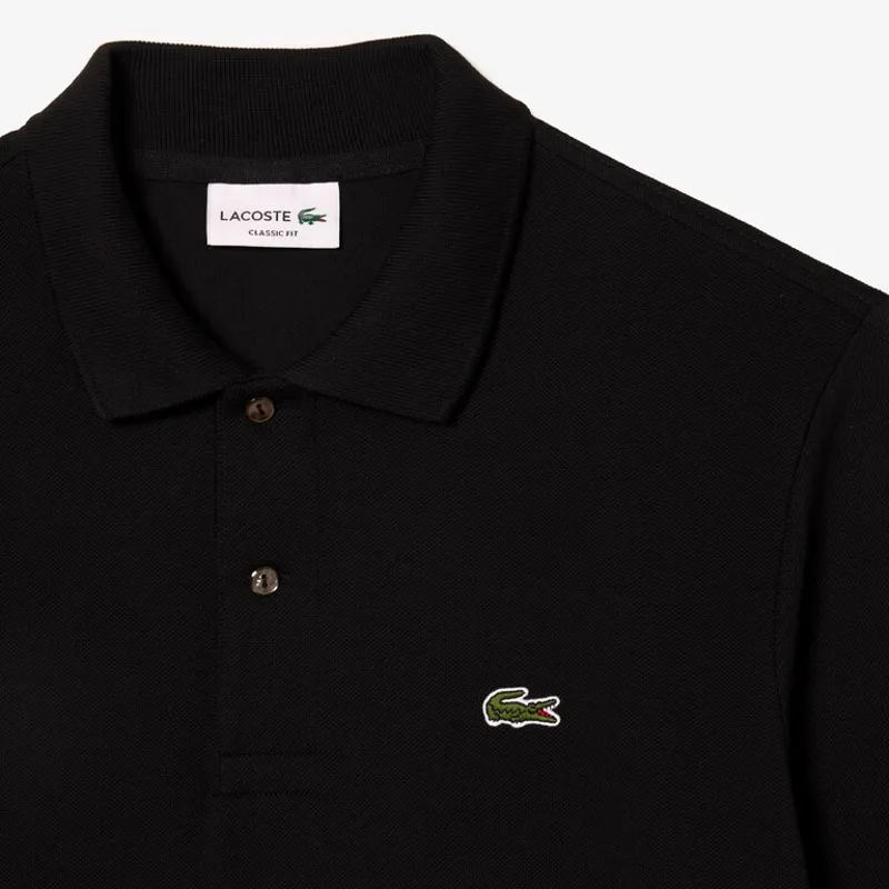 Lacoste Classic Fit Long Sleeve Polo Shirt Black-4