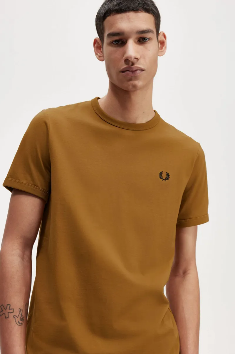 Fred Perry M3519-S81 Ringer T-shirt  Dark Caramel-4