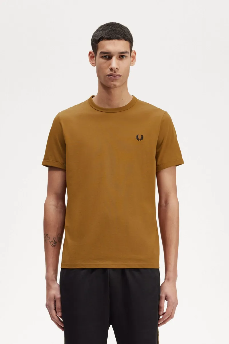 Fred Perry M3519-S81 Ringer T-shirt  Dark Caramel-2