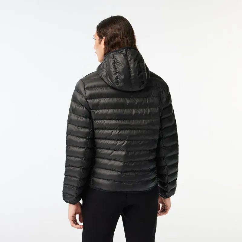 Lacoste Quilted Hooded Short Jacket Black MEDIUM ONLY -3