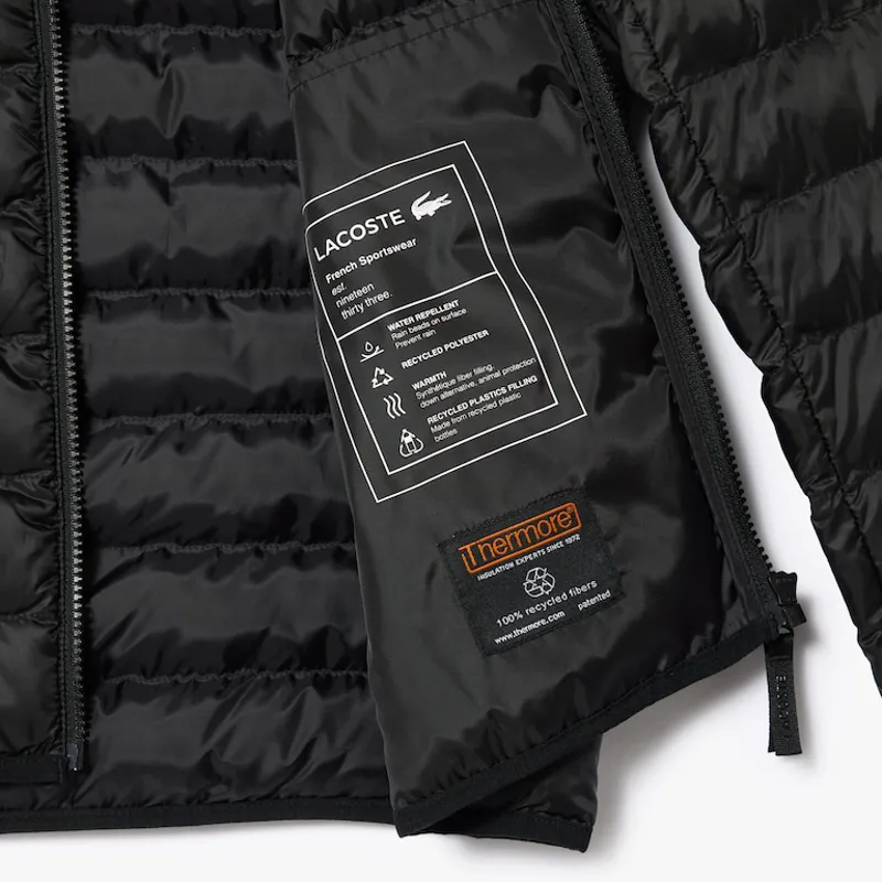 Lacoste Quilted Hooded Short Jacket Black MEDIUM ONLY -6