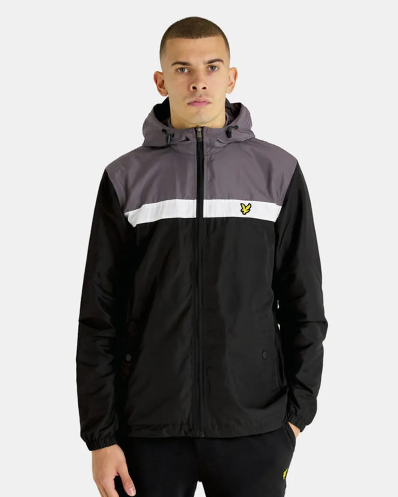 Lyle and Scott JK1986 Z86 Mens Colour Block Hooded Jacket Black