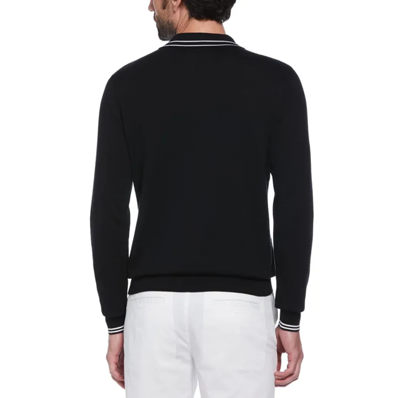 Penguin Quarter Zip Long Sleeve Polo Black XL ONLY LAST ONE-2