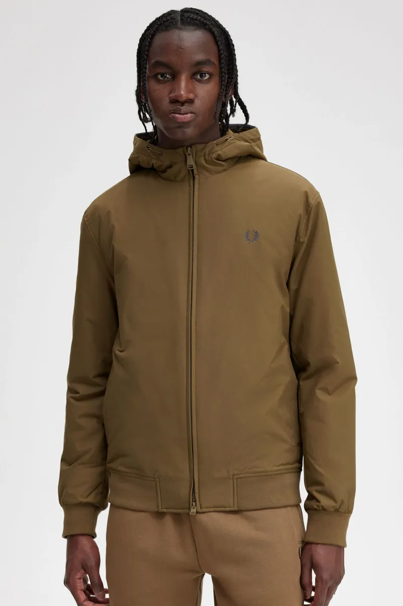 Fred Perry Padded Hooded Brentham Jacket Shaded Stone LARGE ONLY-7