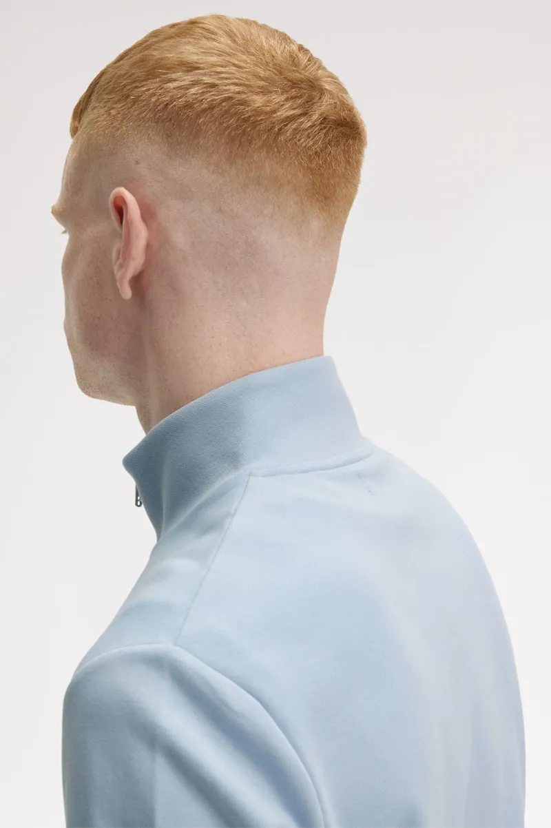 Fred Perry Half Zip Sweatshirt Light Smoke-5
