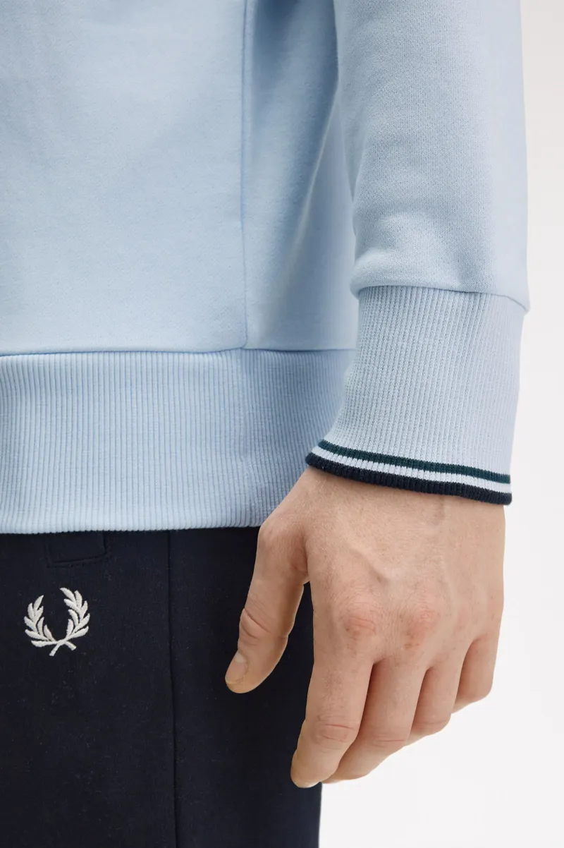 Fred Perry Half Zip Sweatshirt Light Smoke-6