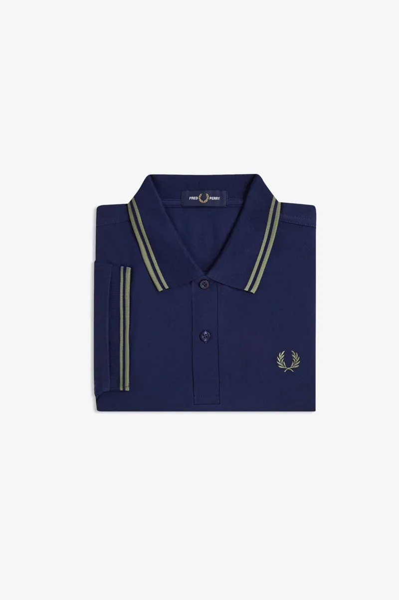 Fred Perry M3600 Y59 Polo T-shirt French Navy / Olive Mint-1