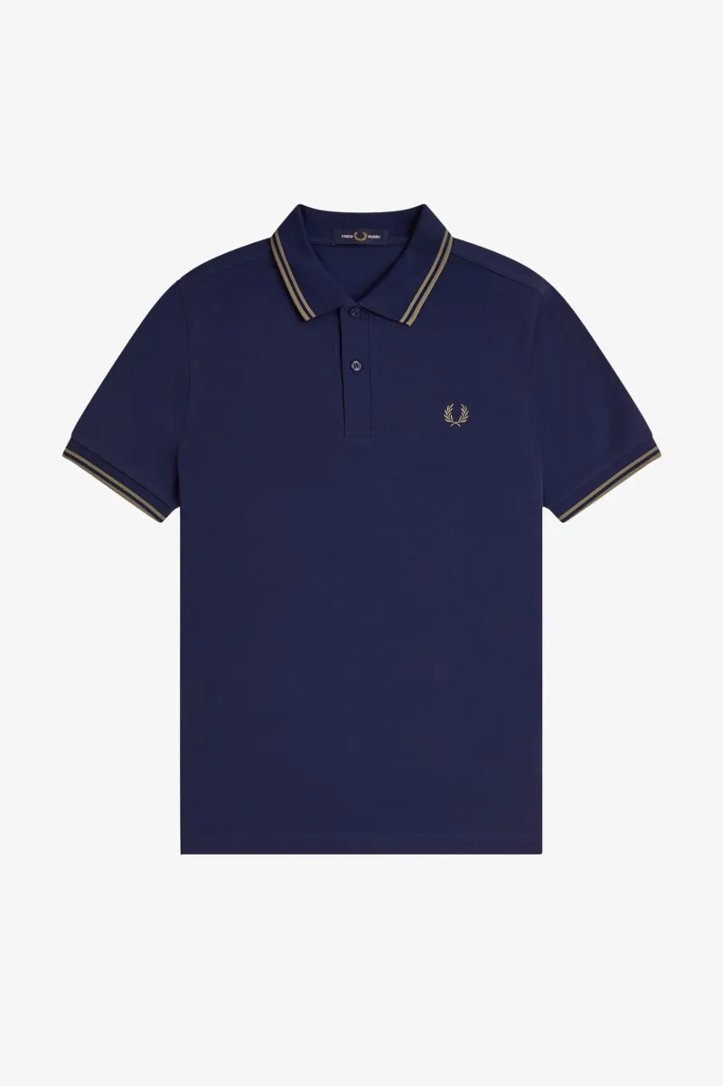 Fred Perry M3600 Y59 Polo T-shirt French Navy / Olive Mint-8