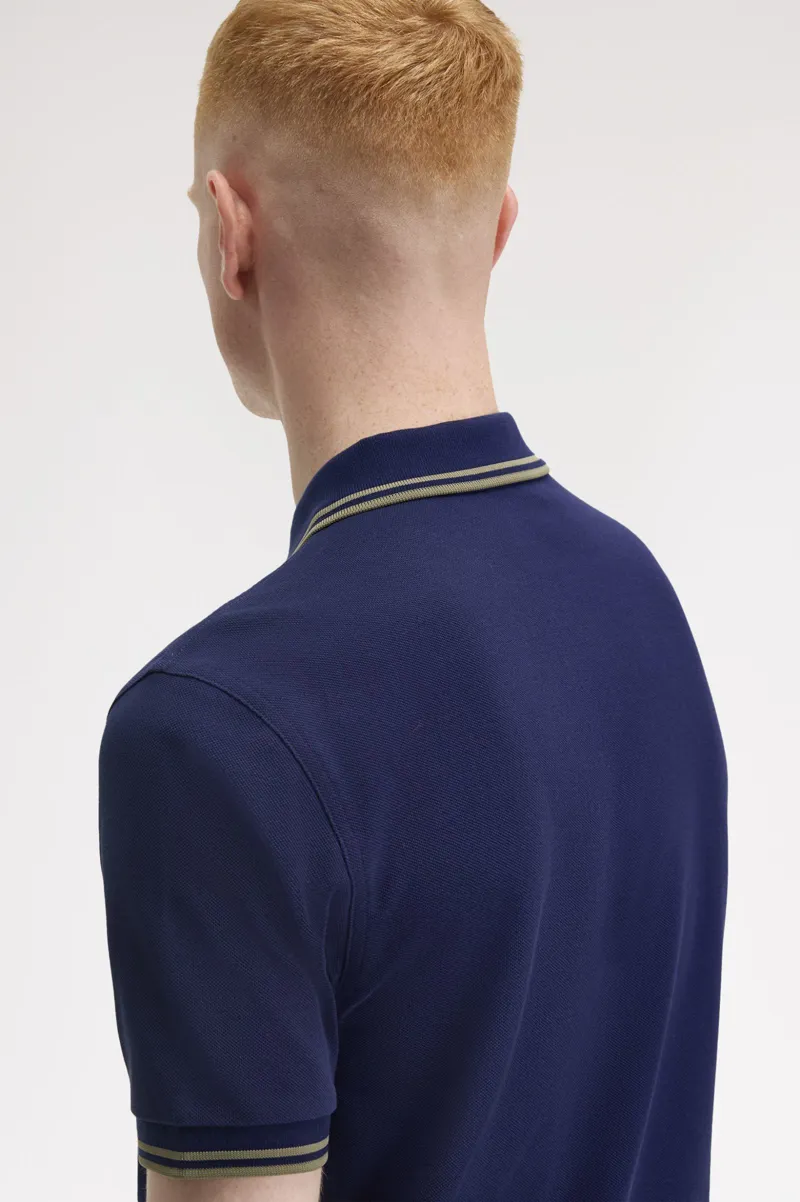 Fred Perry M3600 Y59 Polo T-shirt French Navy / Olive Mint-6