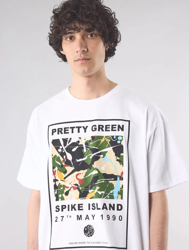 Pretty Green Spike Island T-shirt White XL ONLY LAST ONE-4