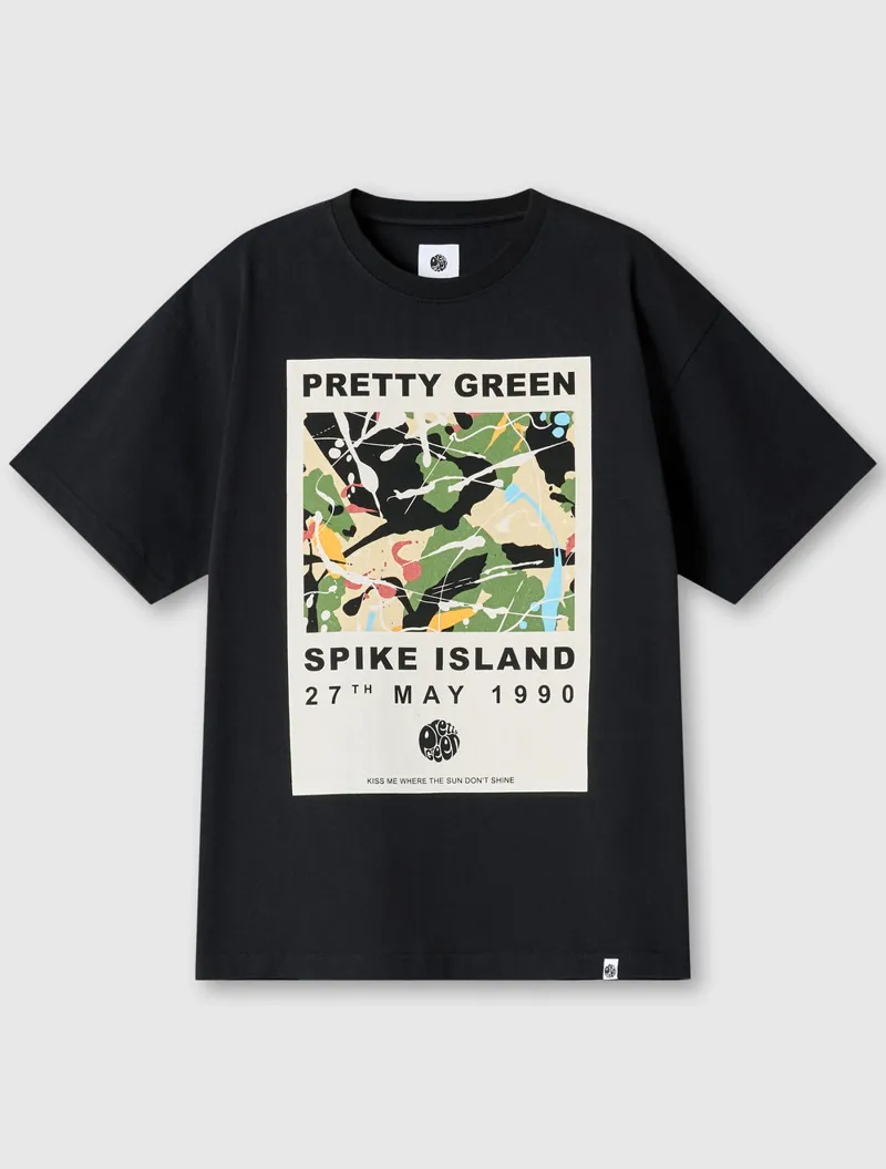 Pretty Green Spike Island T-shirt Black XL ONLY-7