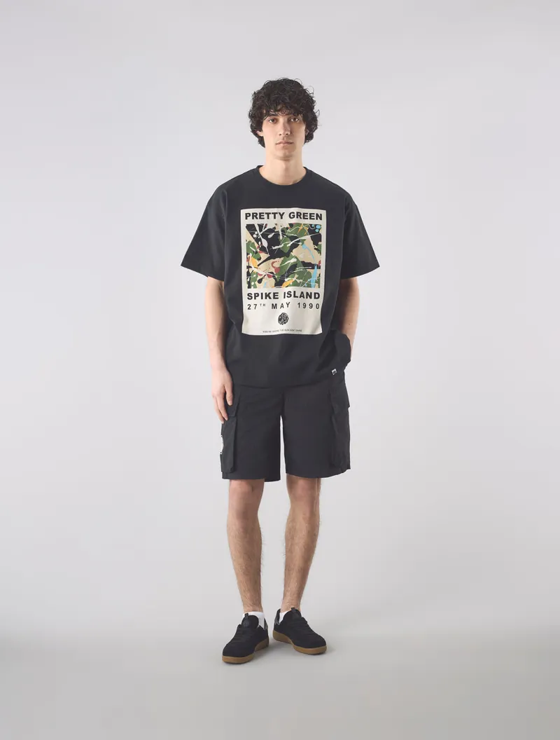 Pretty Green Spike Island T-shirt Black XL ONLY-1