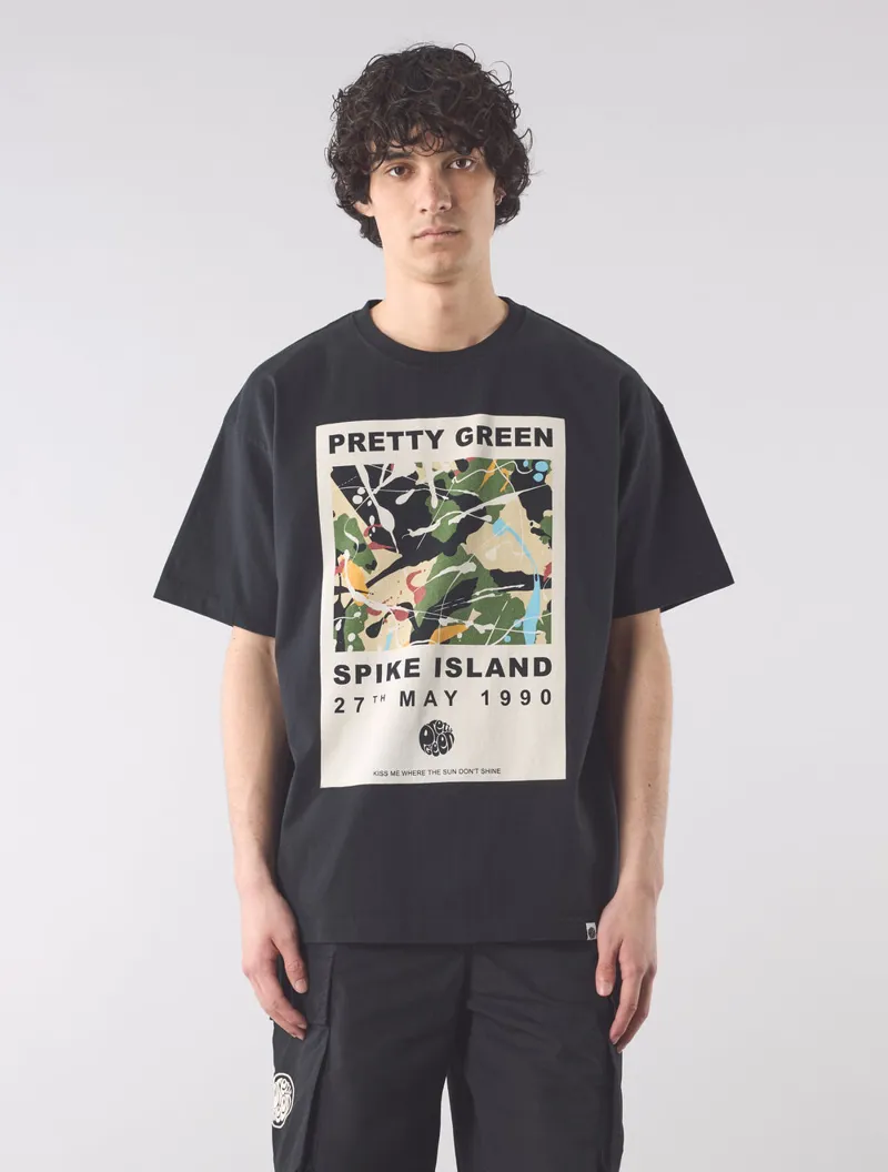 Pretty Green Spike Island T-shirt Black XL ONLY-2