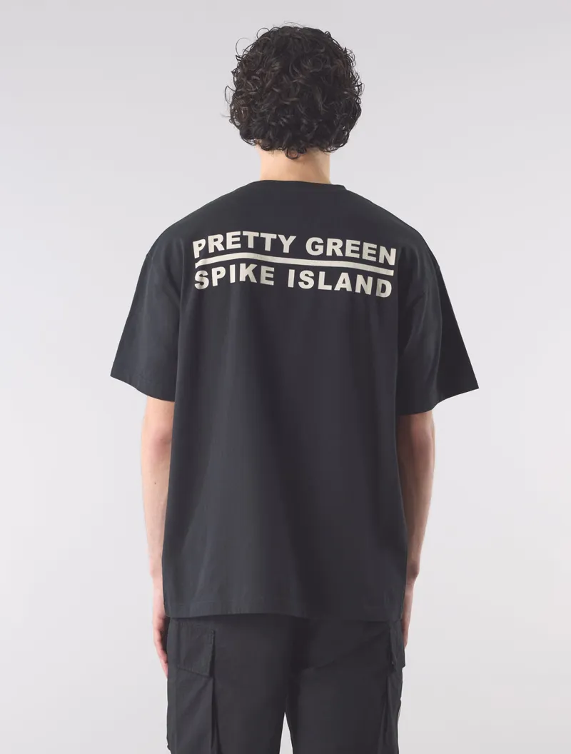 Pretty Green Spike Island T-shirt Black XL ONLY-3