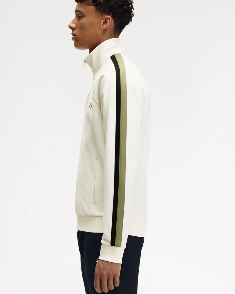 Fred Perry Two Colour Tape Track Jacket Ecru-2