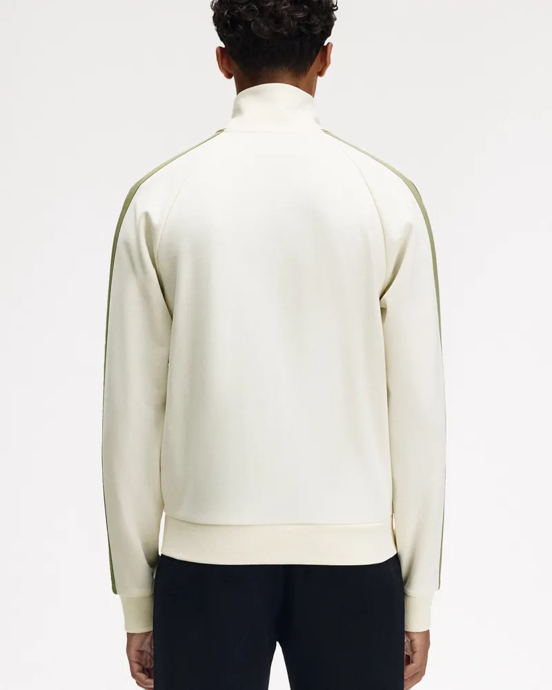 Fred Perry Two Colour Tape Track Jacket Ecru-3