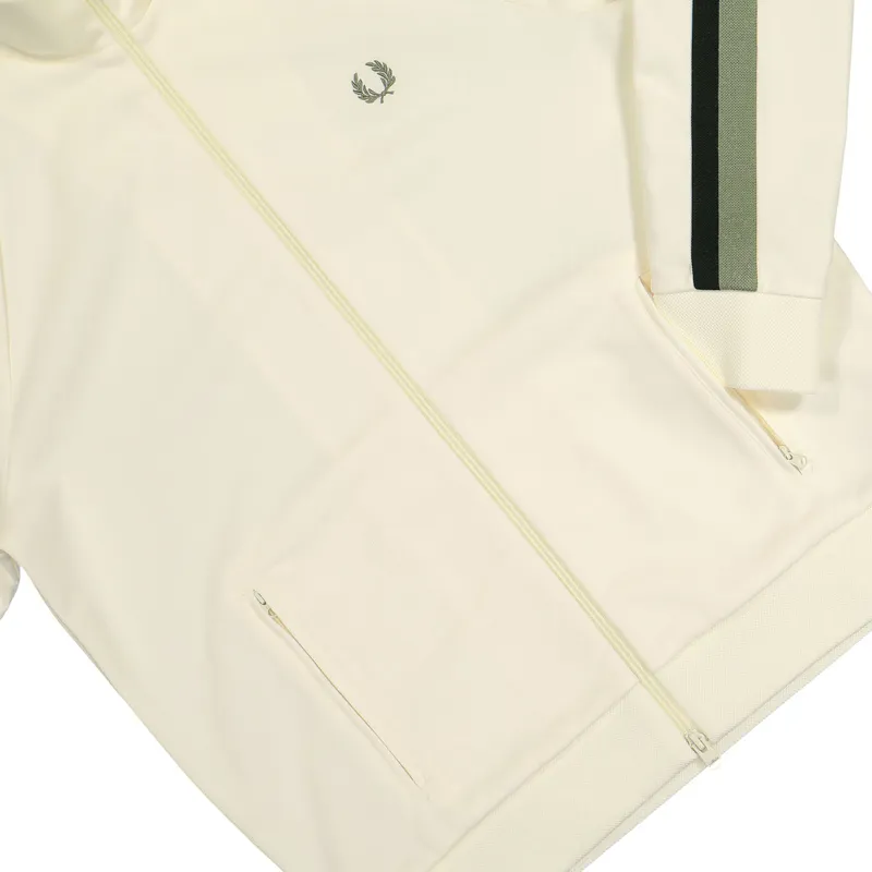 Fred Perry Two Colour Tape Track Jacket Ecru-5