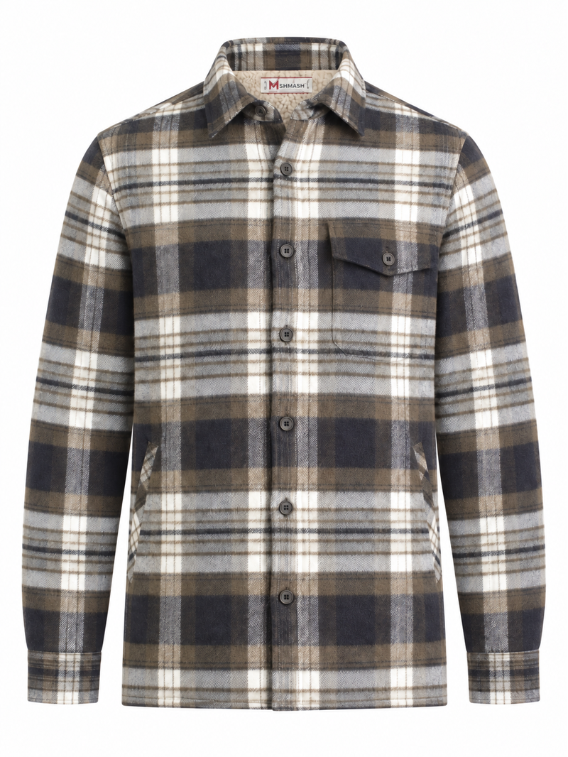Mish Mash Mantle Overshirt Khaki / Black