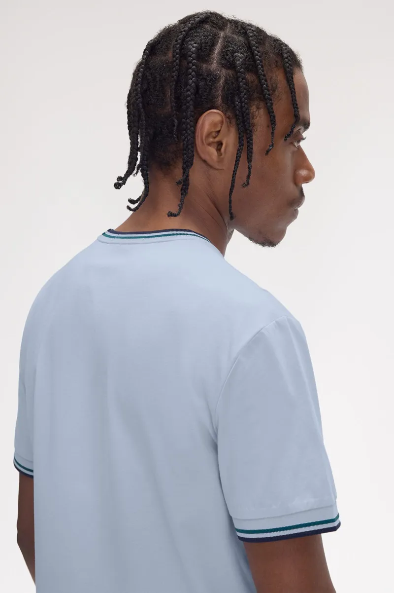Fred Perry Twin Tipped T-shirt Light Smoke / Petrol Blue-5