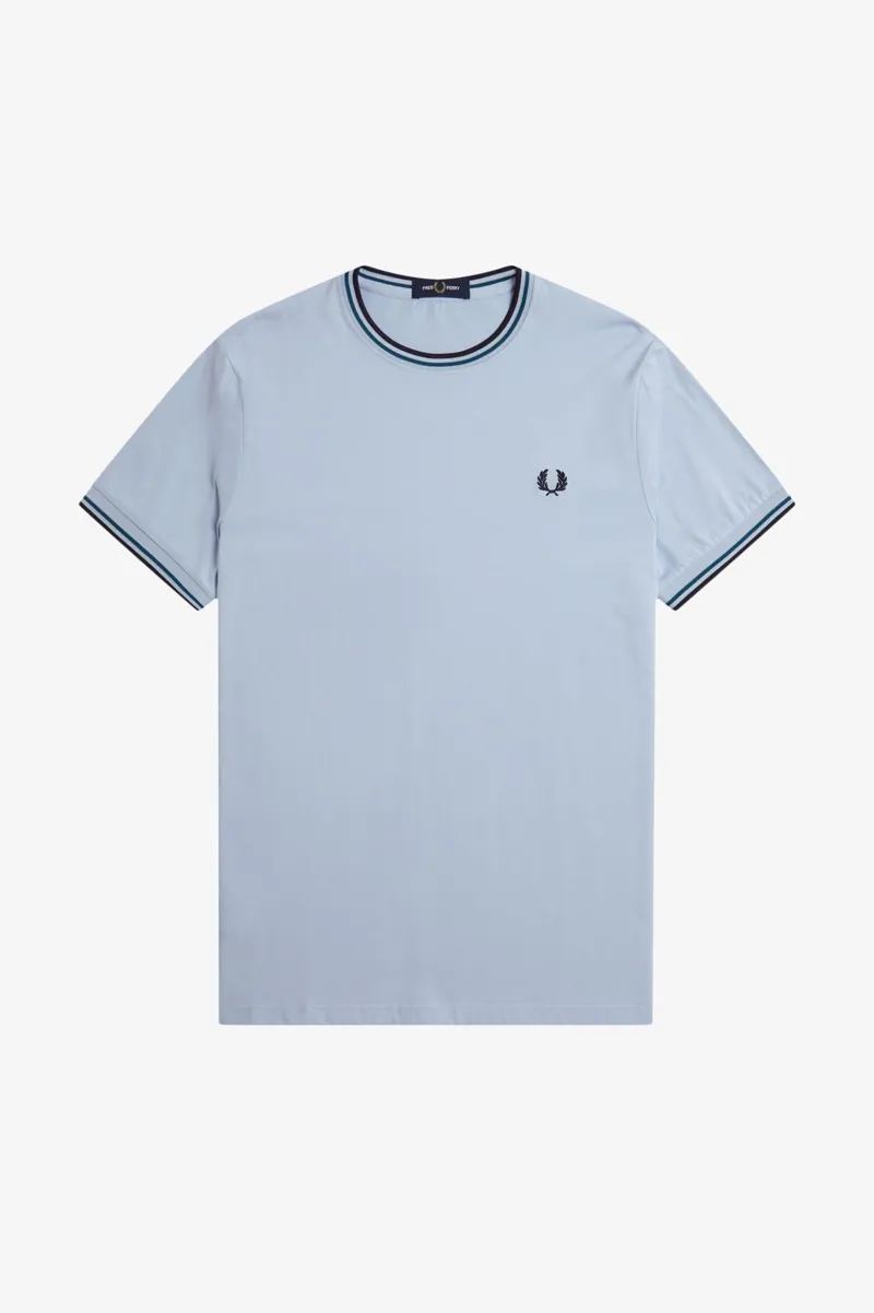 Fred Perry Twin Tipped T-shirt Light Smoke / Petrol Blue-7
