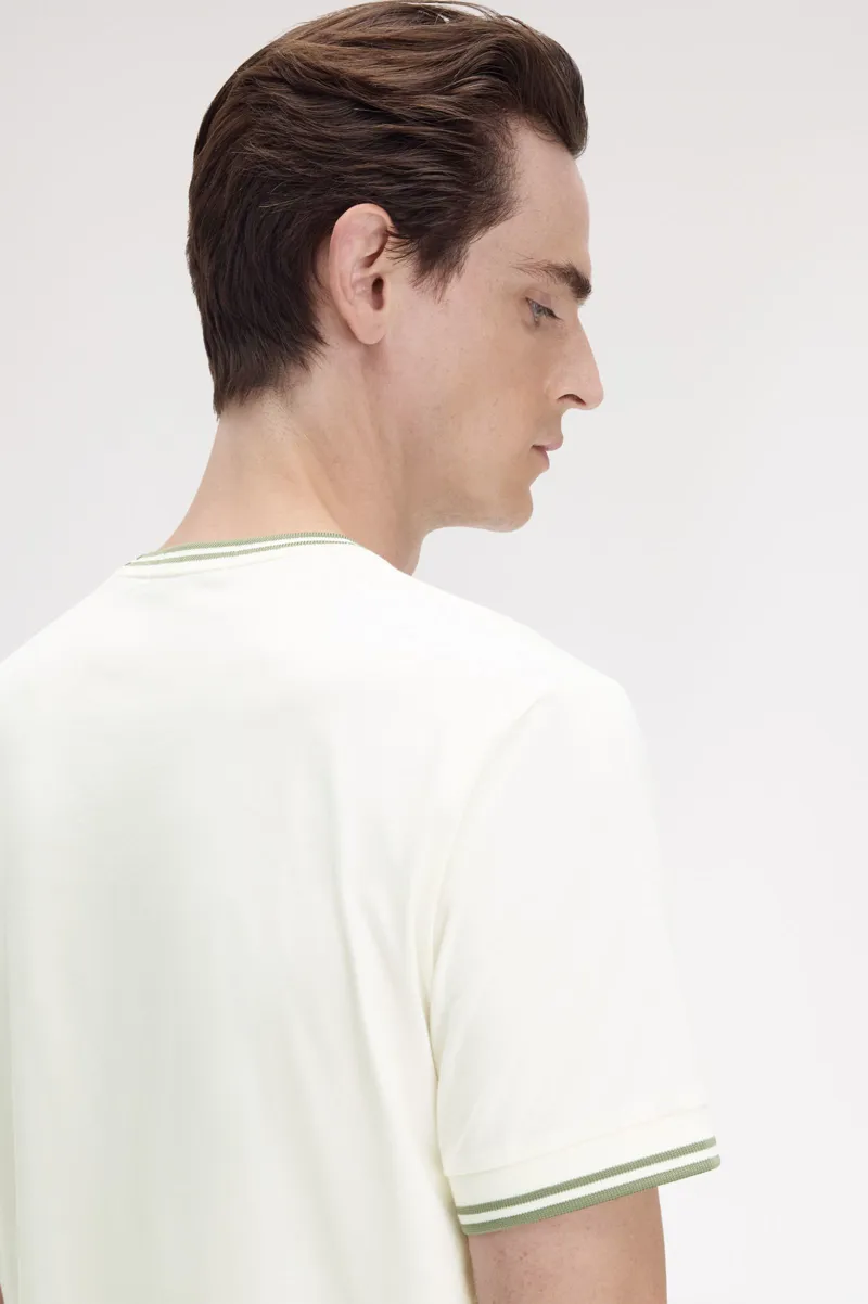 Fred Perry Twin Tipped T-shirt Ecru / Olive-5