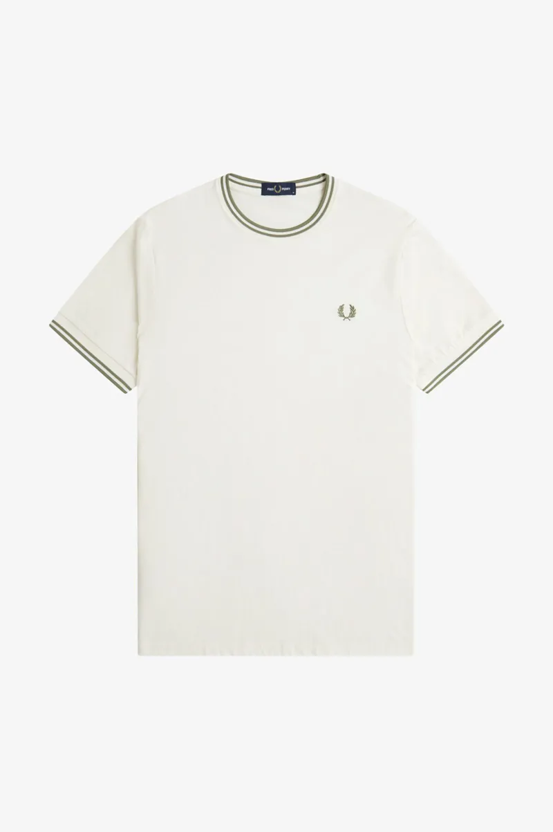 Fred Perry Twin Tipped T-shirt Ecru / Olive-7