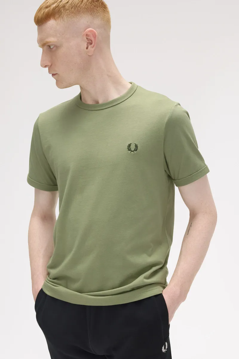 Fred Perry M3519-X88 Ringer T-shirt Olive-5