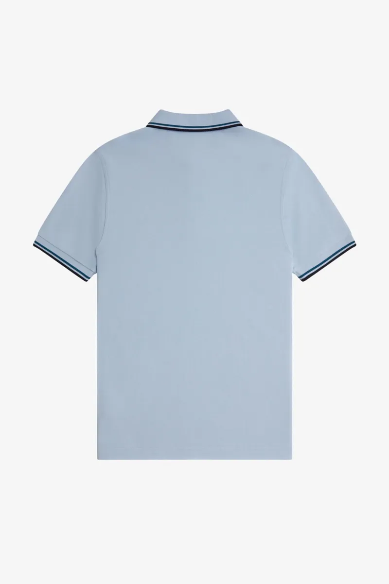 Fred Perry M3600-Y58 Polo T-shirt Light Smoke / Petrol Blue-5