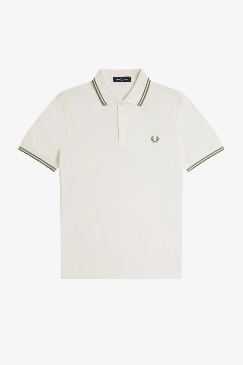 Fred Perry M3600-Y54 Polo T-shirt Ecru / Olive-7