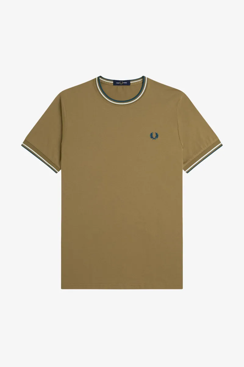 Fred Perry Twin Tipped T-shirt Shadedstone / Ecru / Petrol-5