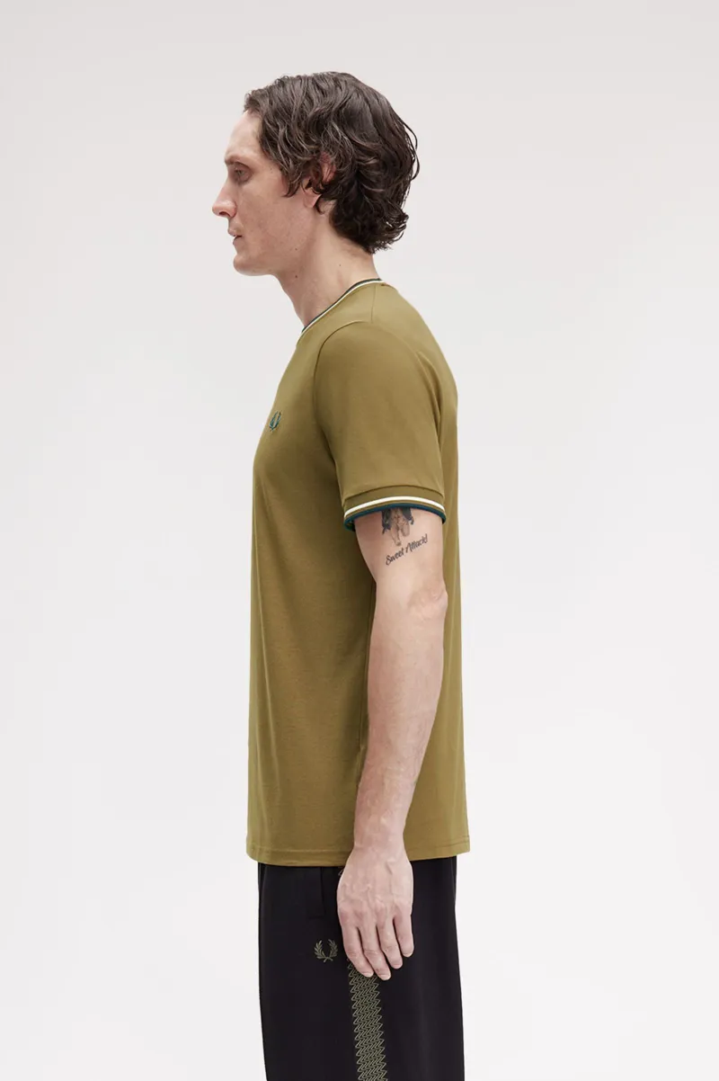 Fred Perry Twin Tipped T-shirt Shadedstone / Ecru / Petrol-2