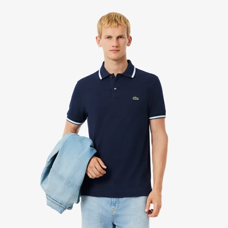 Lacoste Regular Fit Trim Accent Polo T-shirt Navy-1
