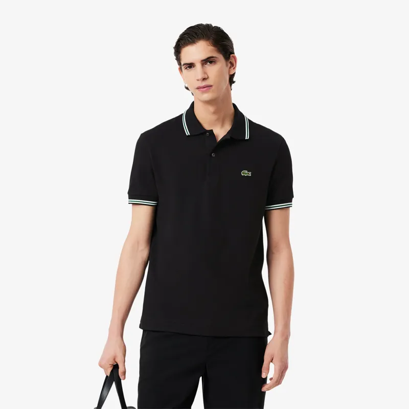 Lacoste Regular Fit Trim Accent Polo T-shirt Black-1