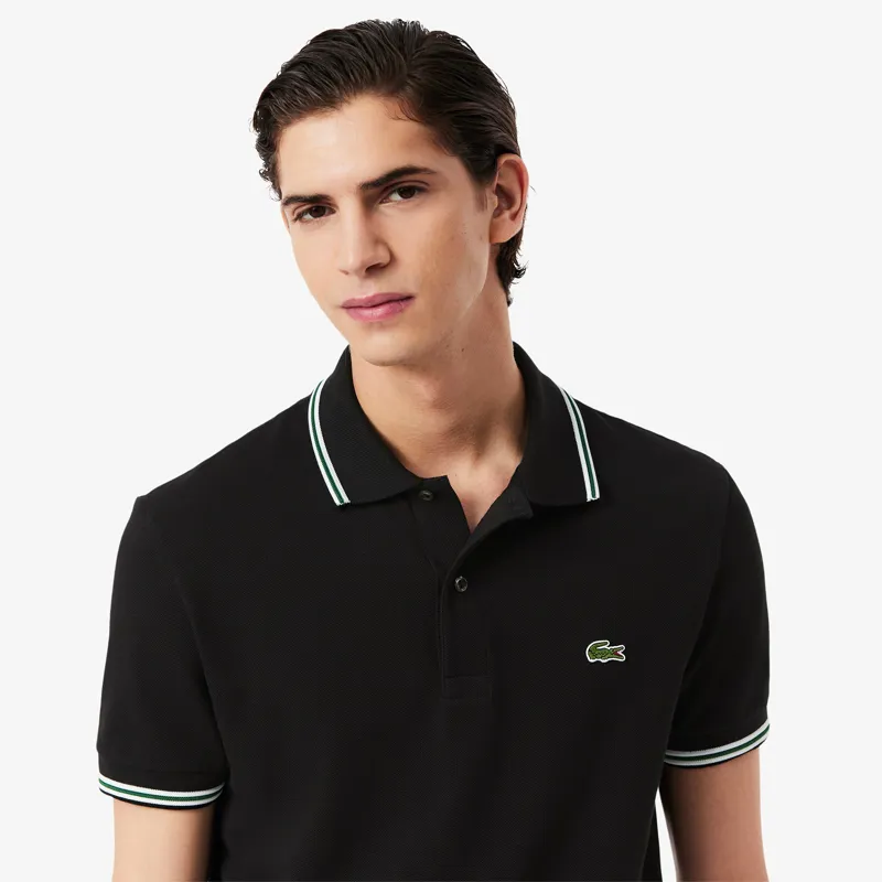Lacoste Regular Fit Trim Accent Polo T-shirt Black-2