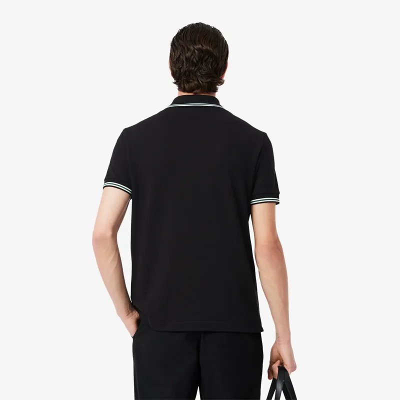Lacoste Regular Fit Trim Accent Polo T-shirt Black-3