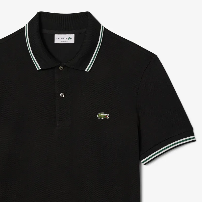 Lacoste Regular Fit Trim Accent Polo T-shirt Black-4