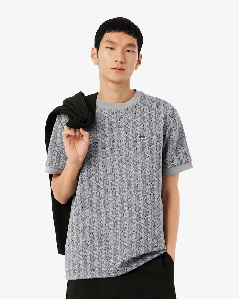 Lacoste Monogram Jacquard T-shirt Grey-5
