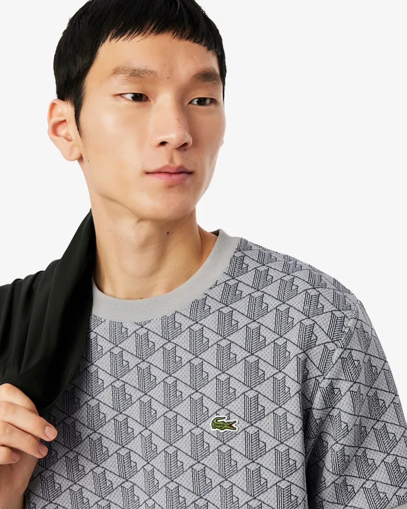 Lacoste Monogram Jacquard T-shirt Grey-4