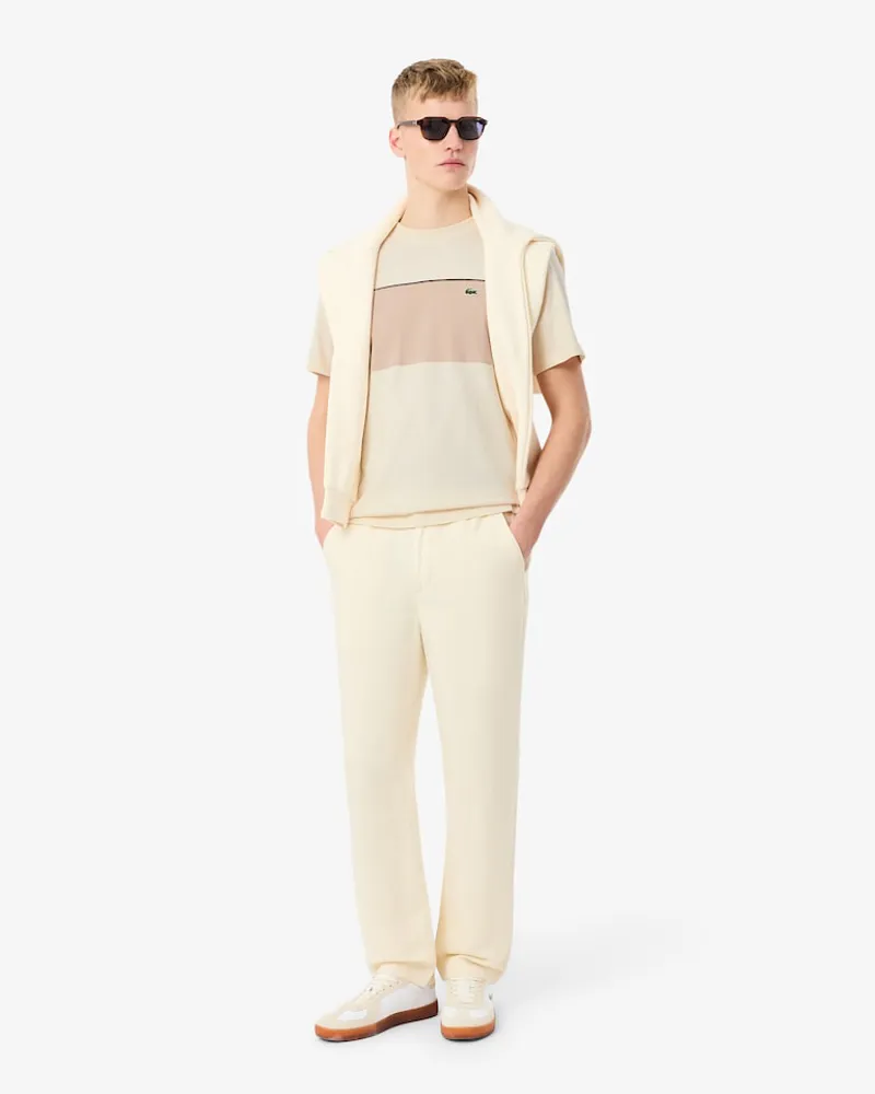 Lacoste Colour Block Cotton T-shirt Beige-3